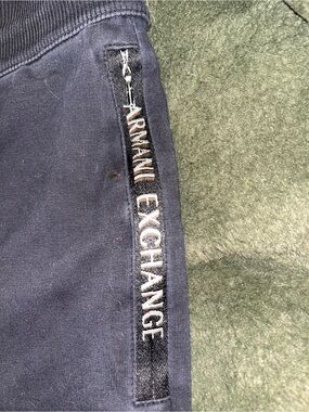 VINTAGE Armani Exchange Black Logo-Trim Sweatpants
